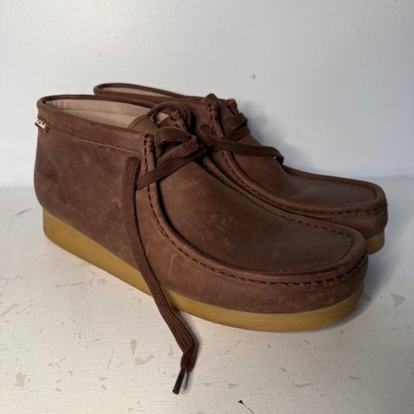Clarks Originals Wallabee Brown Leather Crepe Sole Moccasin Boot Shoes Mens 12 main image 4